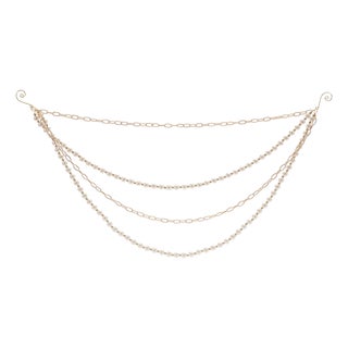 Pearl Bead and Chain Link Garland (Set of 2) For Sale