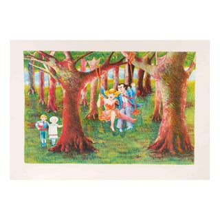 Daniela Romano, The Swing, Lithograph, 1990s For Sale