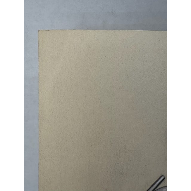 1940s Original Signed Graphite Illustration of Baby Feeding Small Terrier Puppy, 8.75 × 7.25 In. For Sale - Image 4 of 6