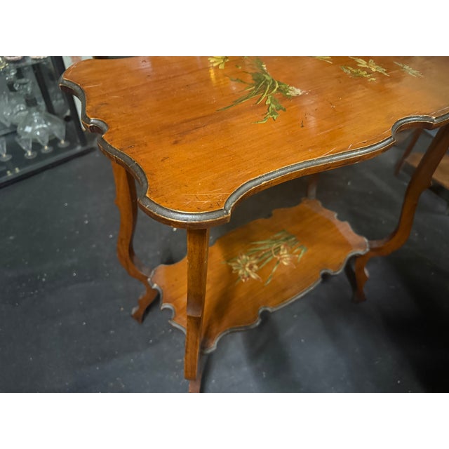 Inlaid Wooden Pedestal Table, 1920s For Sale - Image 3 of 5
