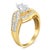 Haus of Brilliance 14KT Two-Toned Gold Marquise, Baguette and Round Cut Diamond Bypass Ring (1 cttw, H-I Color, SI1-SI2 Clarity) - Size 7 For Sale - Image 4 of 6