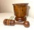 Up for sale is a very large rare antique hand turned wooden mortar and pestle. It carved and turned by hand out of a very...