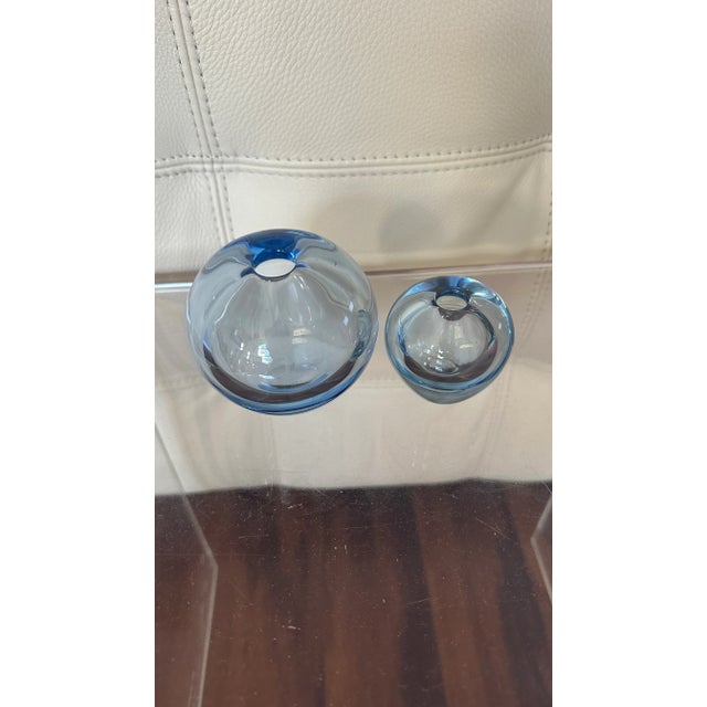 Mid-Century Modern Vintage Danish Handblown Glass Drop Vases by Per Lütken for Holmegaard - Set of 2 For Sale - Image 3 of 4