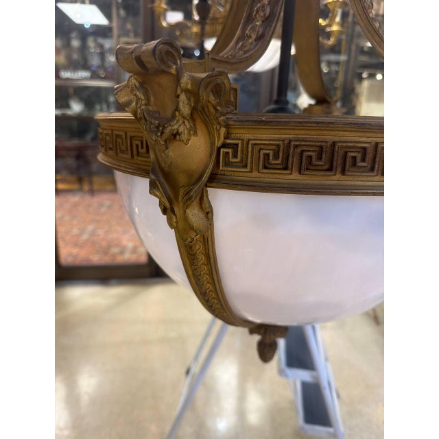 Bronze Late 19th Century Caldwell Bronze and Glass Light Fixture For Sale - Image 8 of 10