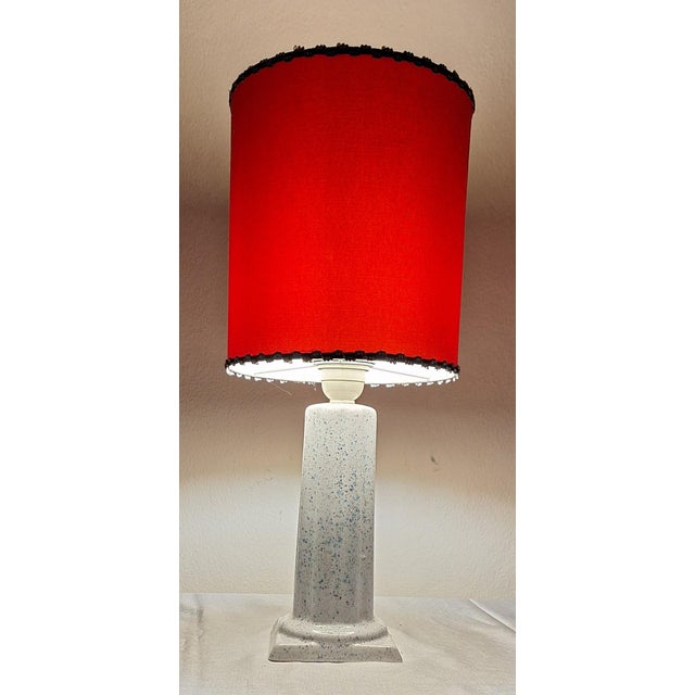 Vintage Table Lamp with White Ceramic Base, 1980s For Sale - Image 6 of 8