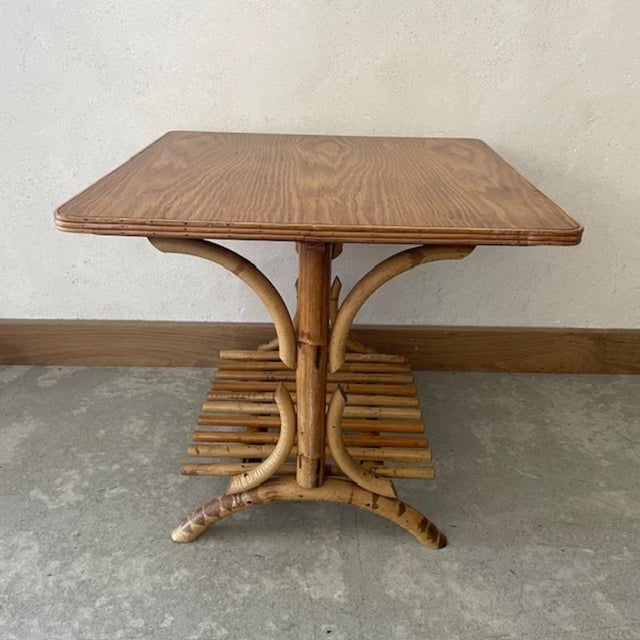 Coffee Table in Rattan For Sale - Image 5 of 6