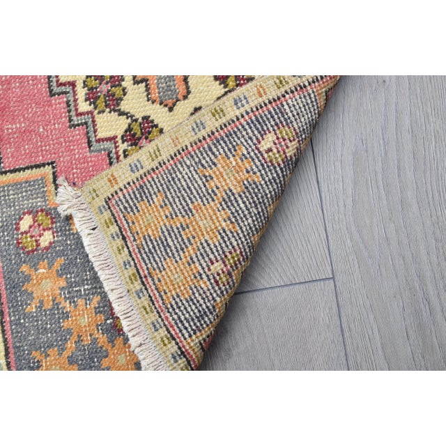 1960s Vintage Floral Handmade Rug For Sale - Image 4 of 6