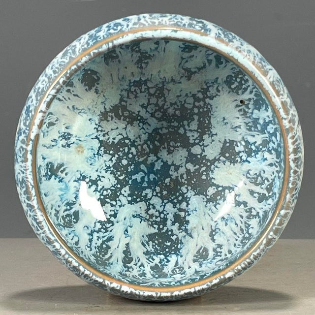 Late 20th Century Chinese Blue & White Splash Glazed Porcelain Tea Cup For Sale - Image 5 of 9