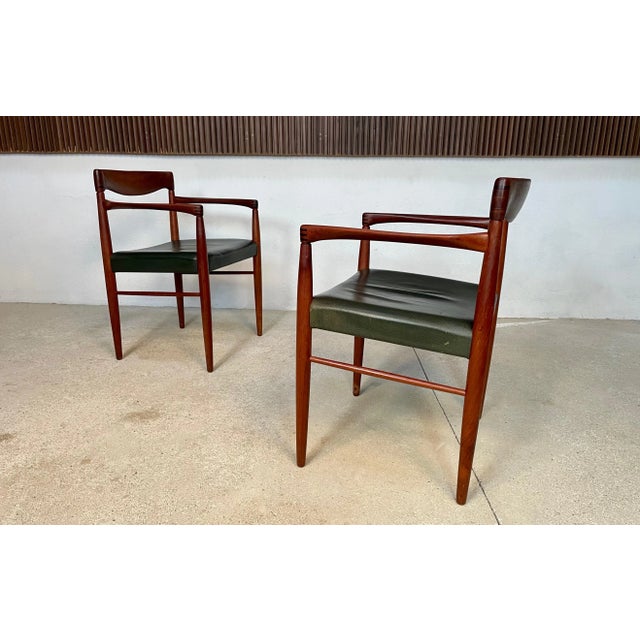 Set of Danish Armchairs in Teak with Leather Seats by H.W. Klein for Bramin, 1960s For Sale - Image 12 of 14