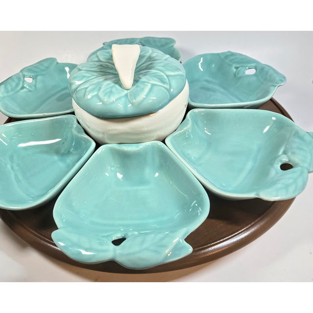 Mid 20th Century Mid Century Turquoise Pear Entertainment Set - Set of Eight For Sale - Image 5 of 10