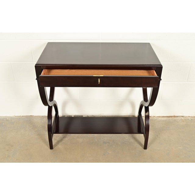 Late 20th Century Councill Modern Regency Dark Mahogany Writing Desk or Console Table For Sale - Image 5 of 13