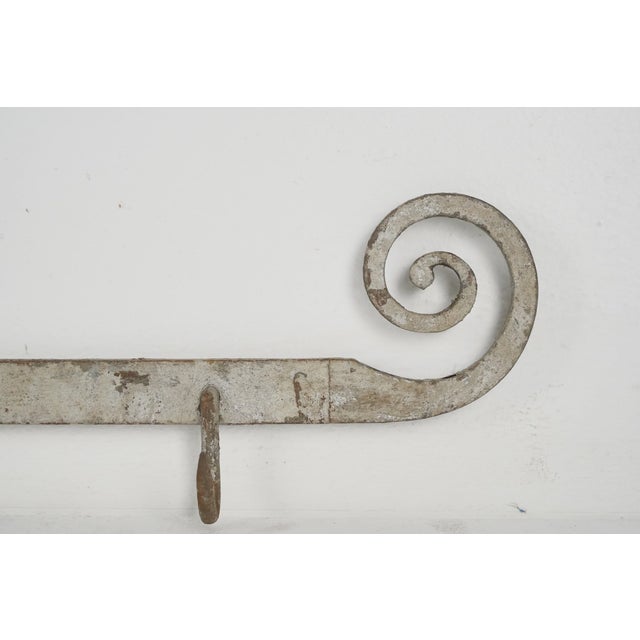 Metal Antique Industrial Butcher's Meat Hook Rack For Sale - Image 7 of 10