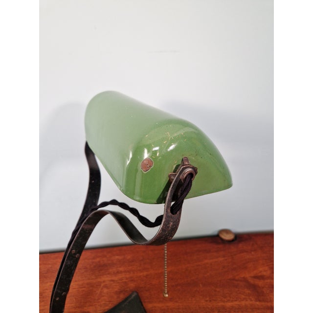 Vintage German Banker's Lamp, 1920s For Sale - Image 9 of 18