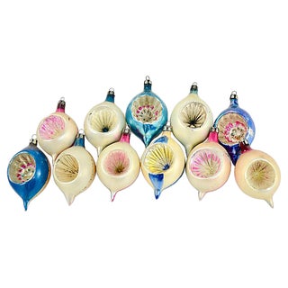 Polish Blown Glass Indent Teardrop Ornament Set of 11 For Sale