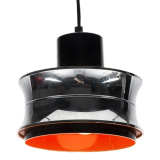Scandinavian Orange Pendant Lamp in Chrome For Sale