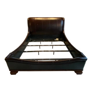 Stanley King Carriage House Leather Bed For Sale