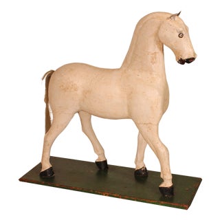 19th Century Polychrome Wooden Horse For Sale