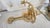 1980s Vintage Chinese Lacquered Brass Lyre-Form Double-Arm Candle Wall Sconce For Sale - Image 5 of 18