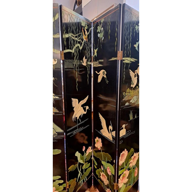 1940s 20th Century Six-Panel Screen, China, 1940s For Sale - Image 5 of 10