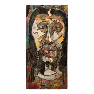Paul Shimon, Large Assemblage Collage 2 Sided Painting Outsider Art