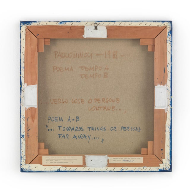 Blue Paolo Minoli, Verso cose o persone lontane, Acrylic on Canvas, 1988 For Sale - Image 8 of 11