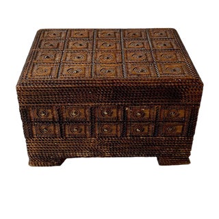 Scandinavian Folk Art Box with Hidden Compartment, 1940s For Sale