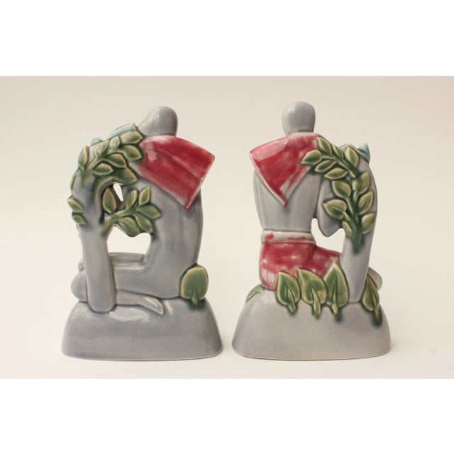 Art Deco Male and Female Sculpture - Pair For Sale - Image 4 of 9