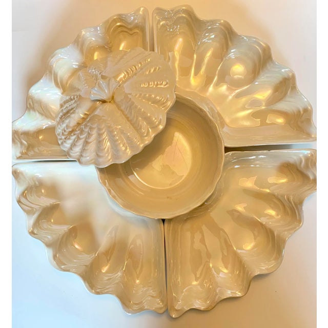 1960s Vintage Maddux of California Pearlized Shell Serving Set-6 Pieces For Sale - Image 4 of 13