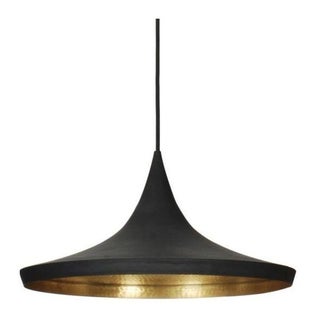 Black and Gold Metal Hanging Light For Sale