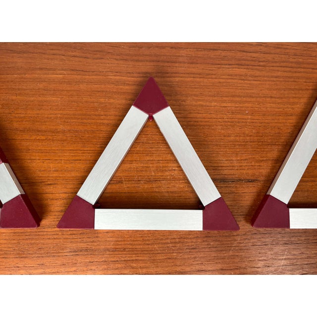 Vintage Danish Triangular Trivet Coasters by Jorgen Meldgaard for Menu, 1980s, Set of 3 For Sale - Image 9 of 12