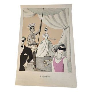 Large Cartier Jewelers Poster by Pierre Le Tan, 1985 For Sale