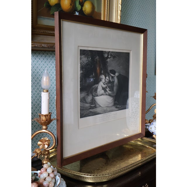 Antique 1803 Boydell “Shakespeare Nursed by Tragedy and Comedy” Stipple Engraving—Framed For Sale - Image 4 of 18