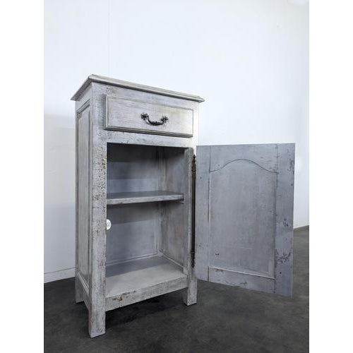 Rustic Bedside Table with Painted Details For Sale - Image 5 of 6