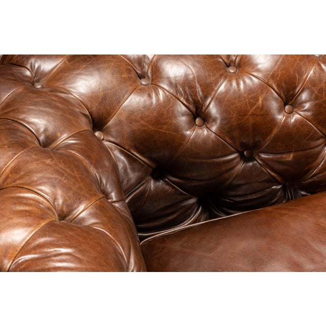 Vintage Tufted Leather Chesterfield Sofa in Dark Brown Chairish