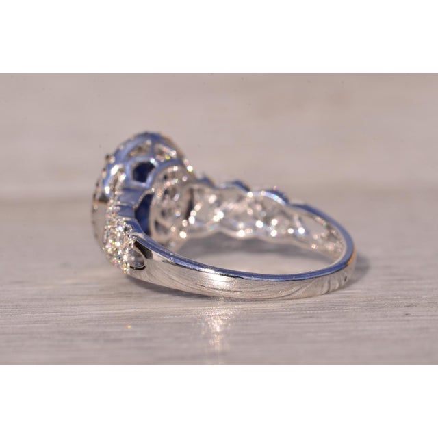 The Credenza: Natural Sapphire and Diamond Ring in White Gold For Sale In Philadelphia - Image 6 of 11