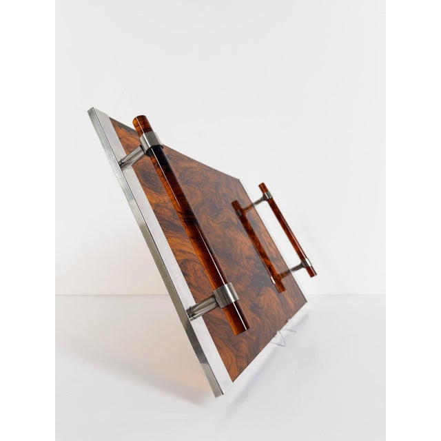 Large Faux Tortoiseshell Acrylic Glass Serving Tray in the style of Christian Dior, 1970s For Sale - Image 15 of 18
