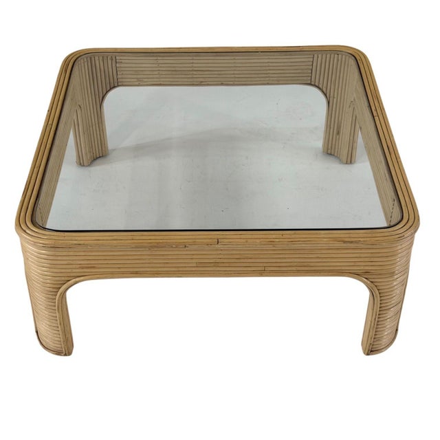Mid-Century Modern Style of Gabriella Crespi Pencil Reed Coffee Table, 1970 For Sale - Image 3 of 5