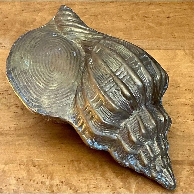 This vintage sculptural object is cast in solid brass, faithfully capturing the organic form and textured detail of a...