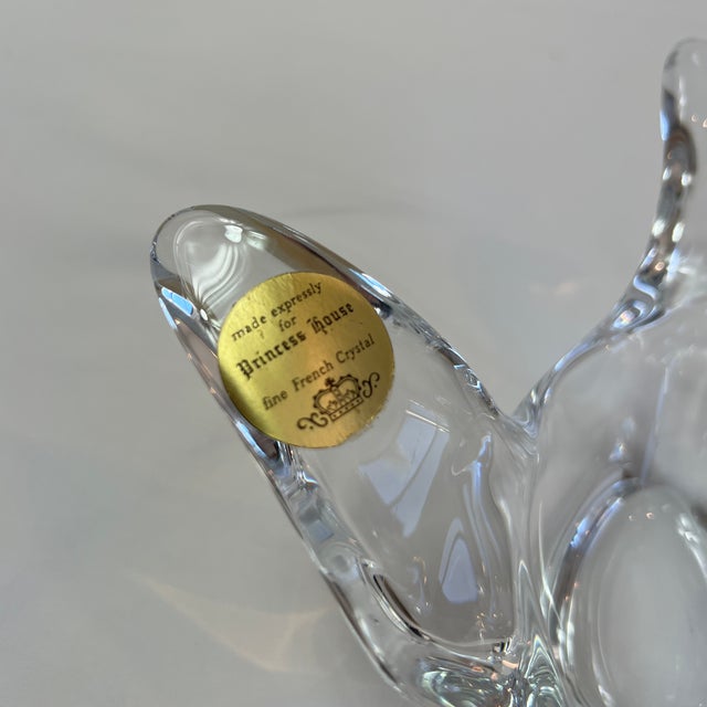 Glass Vintage Princess House Fine French Crystal Bird Dish For Sale - Image 7 of 9