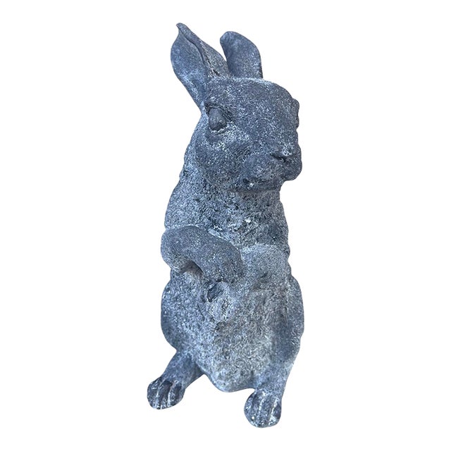 Vintage-Style Cast Garden Rabbit Statue For Sale