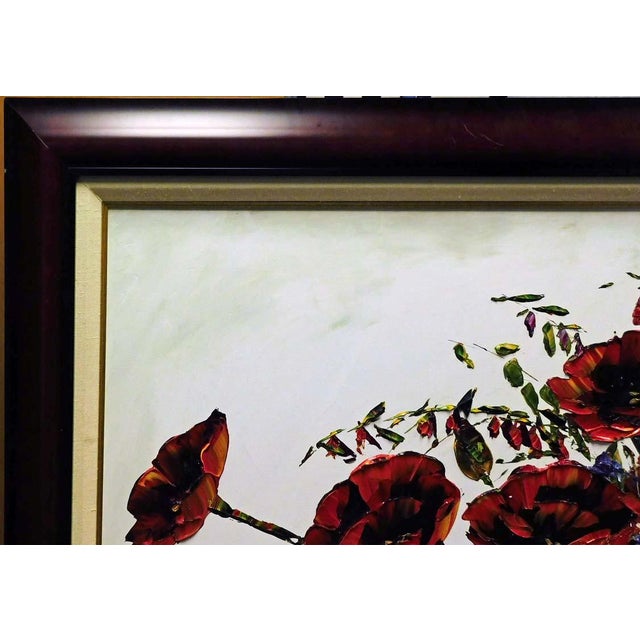 Maya Eventov "Morning Poppies in Bloom" Flowers Original Acrylic Painting Canvas For Sale - Image 11 of 12