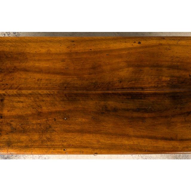 Mid 19th Century Mid-19th Century French Louis Philippe Walnut Writing Table With Three Drawers For Sale - Image 5 of 18