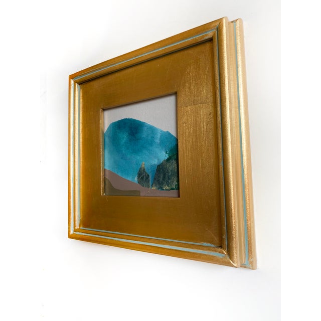 Abstract "Mountain and Valley" Pair of Framed Mini Paintings by Jessalin Beutler For Sale - Image 3 of 7