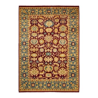 Mogul, One-of-a-Kind Hand-Knotted Area Rug in Red, 6' 0" x 8' 9" For Sale