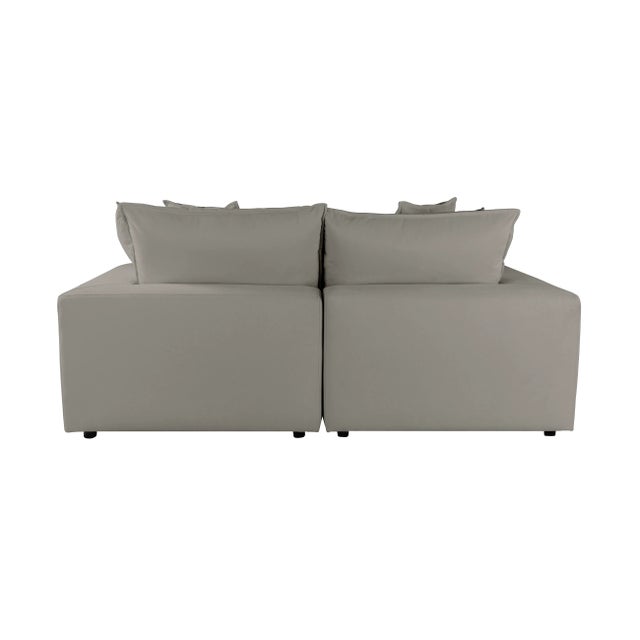 Cali Slate Performance Fabric Modular Loveseat For Sale In Los Angeles - Image 6 of 8