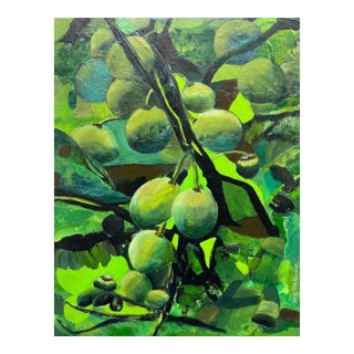“Fantasia" Contemporary Impressionist Floral Still Life Painting of Ginkgos by Mill Valley Artist Mary Anne McKernie For Sale