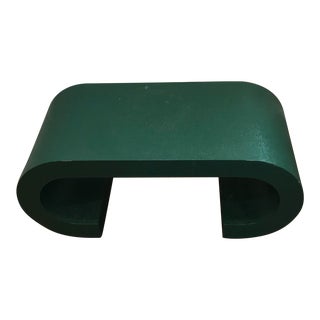 Karl Springer Styled Scrolled Coffee Table For Sale