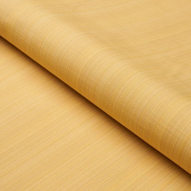 Schumacher X Mark D. Sikes Gracie Solid Strie Fabric In Yellow For Sale