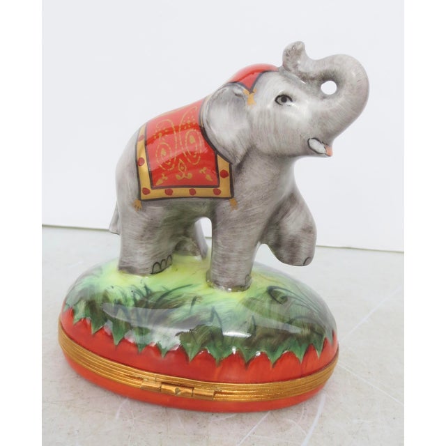 Limoge Porcelain Circus Elephant Box Chairish