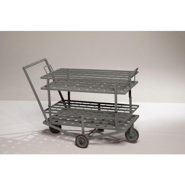 Metal Vintage French Industrial Bottle Trolley, 1970s For Sale - Image 7 of 17